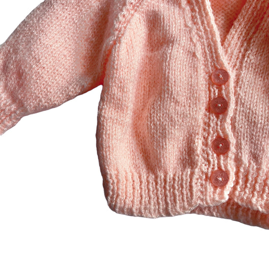 Vintage Knitted Peach Cardigan 0-3 Months