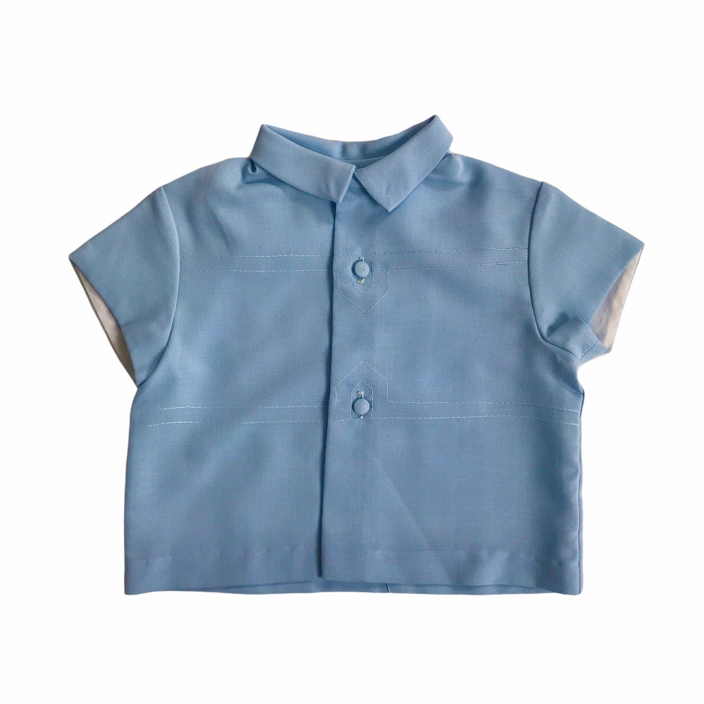 Vintage 1960s Blue Buttoned Top French Made 9-12 Months