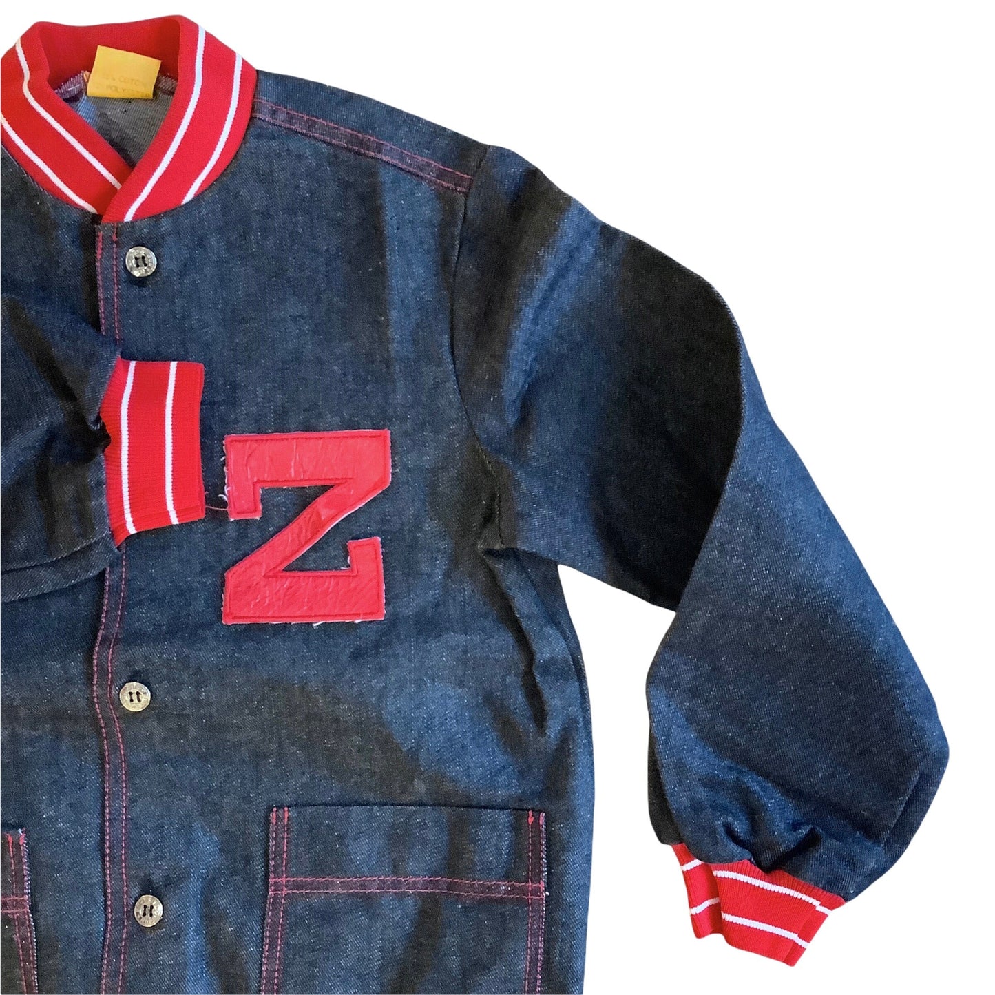 1970's "Z" Denim Varsity Jacket 5-6Y