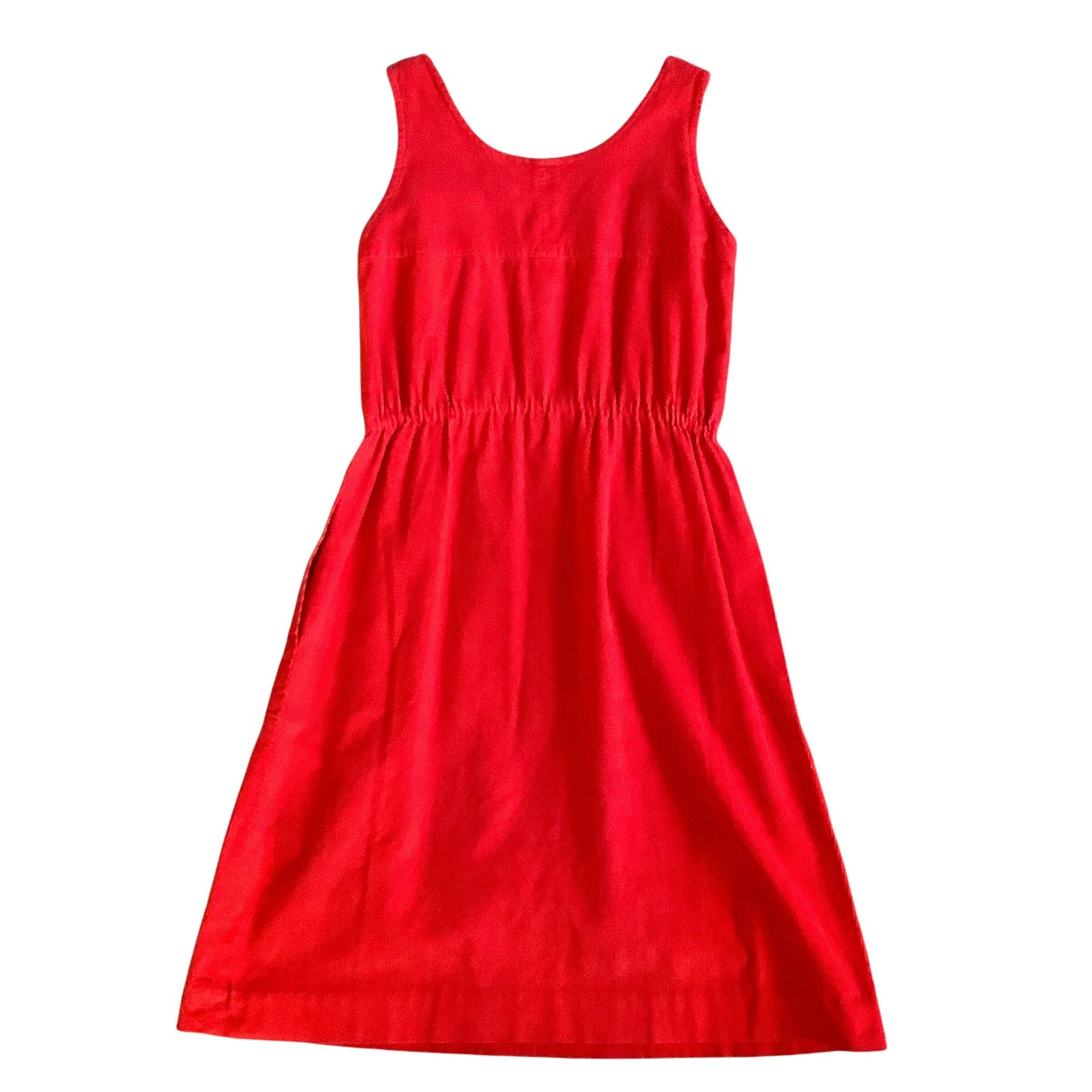 Vintage 1970's Red Cord Dress / 10-12Yrs