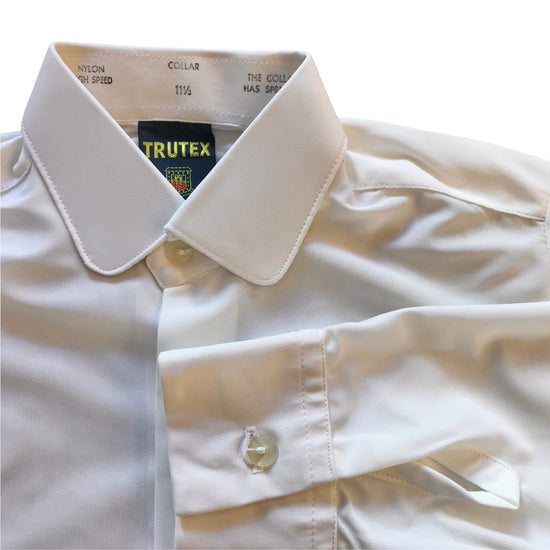 Vintage 1970's White Nylon Check Shirt /  3-4Y