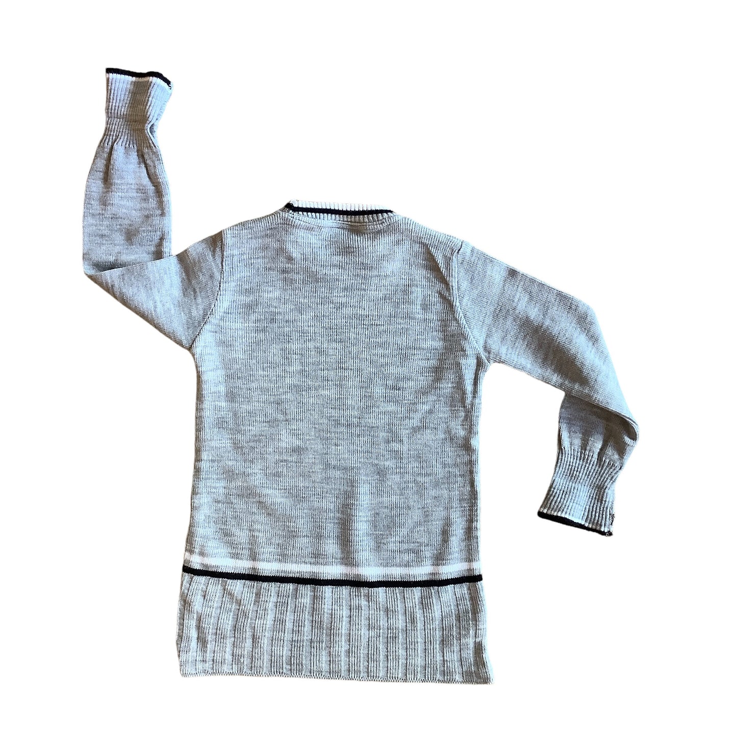 1960's Grey Toddler Girl Knitted Mod Dress 2-3Y