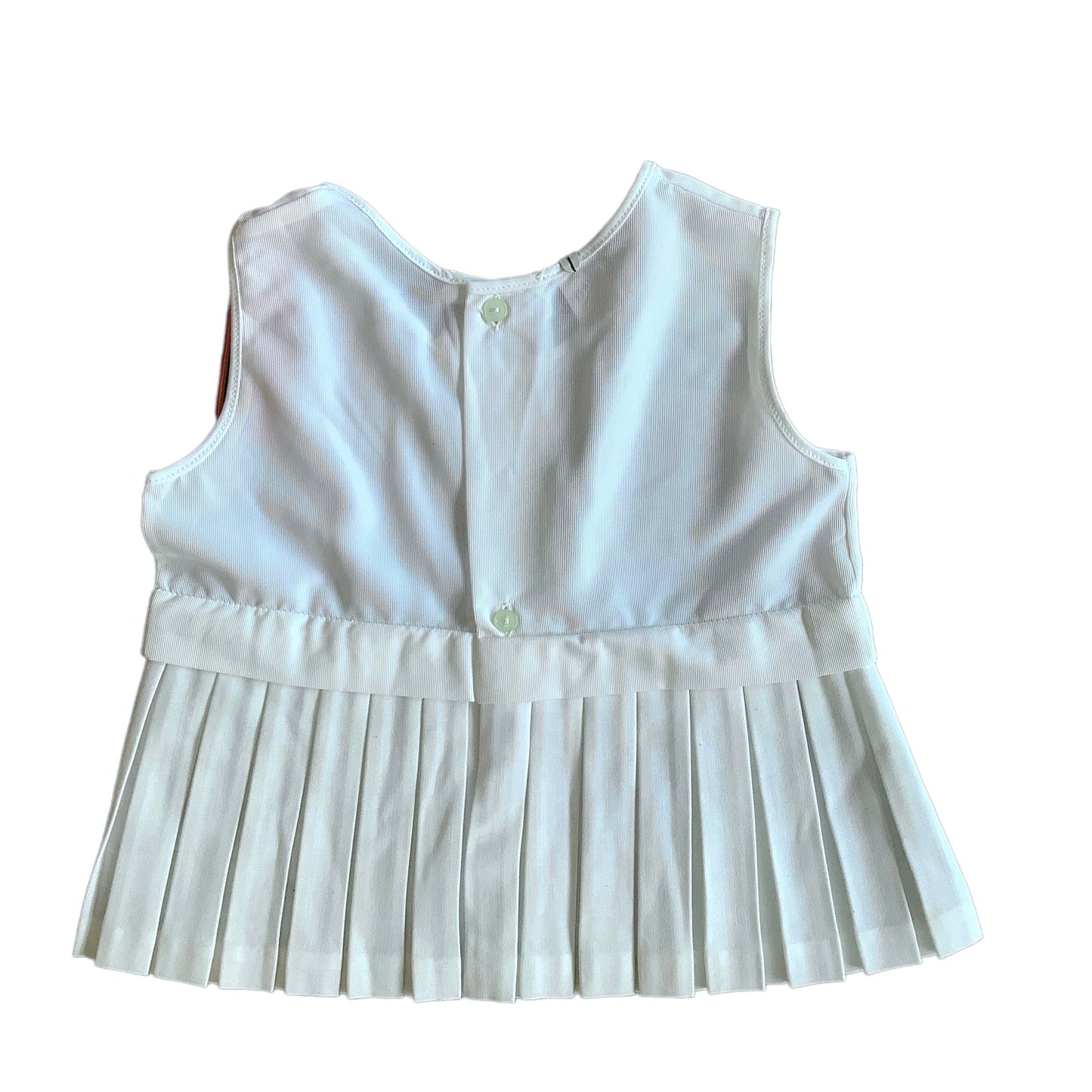 Vintage 60's White Pleated  Petticoat Dress 12-18M