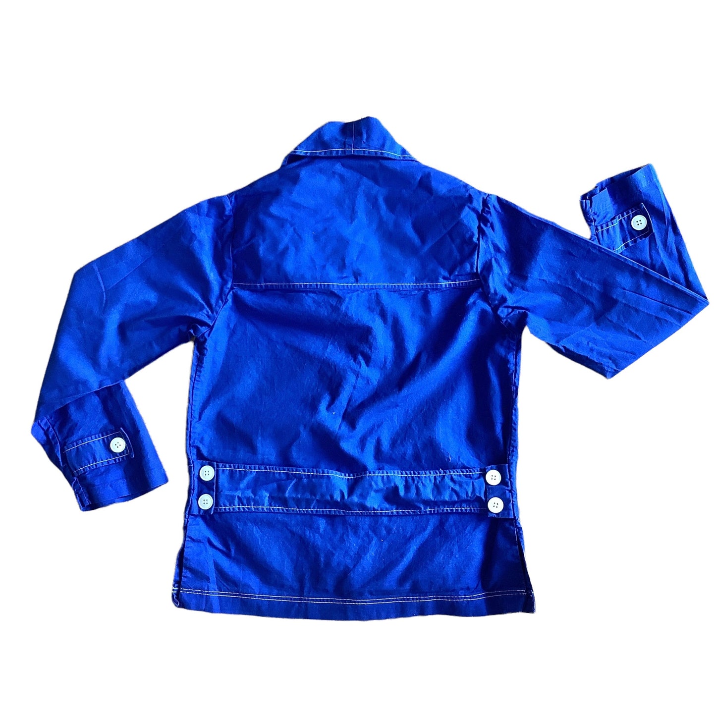 Vintage 1960s Blue Workwear Shirt/Blouse /  6-8Y