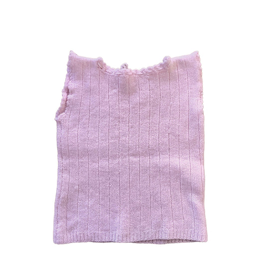 Vintage 1960's Soft Knitted Sleeveless Top  / 4-5Y