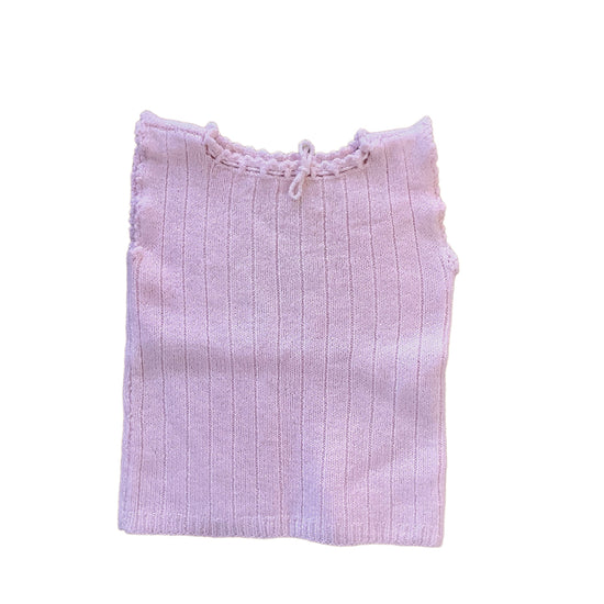 Vintage 1960's Soft Knitted Sleeveless Top  / 4-5Y