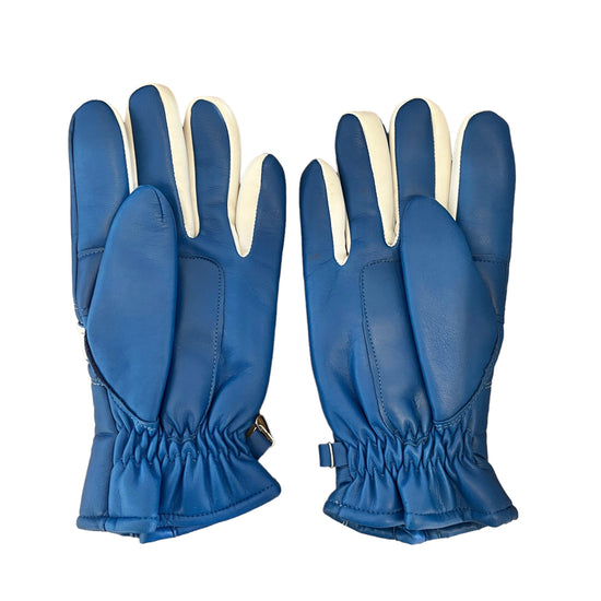 Vintage Lined 70s White / Blue Ski Gloves XS / Teen