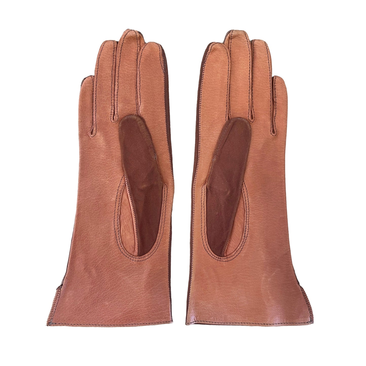 Vintage Delicate 70s Brown Suede Gloves 6-8Y