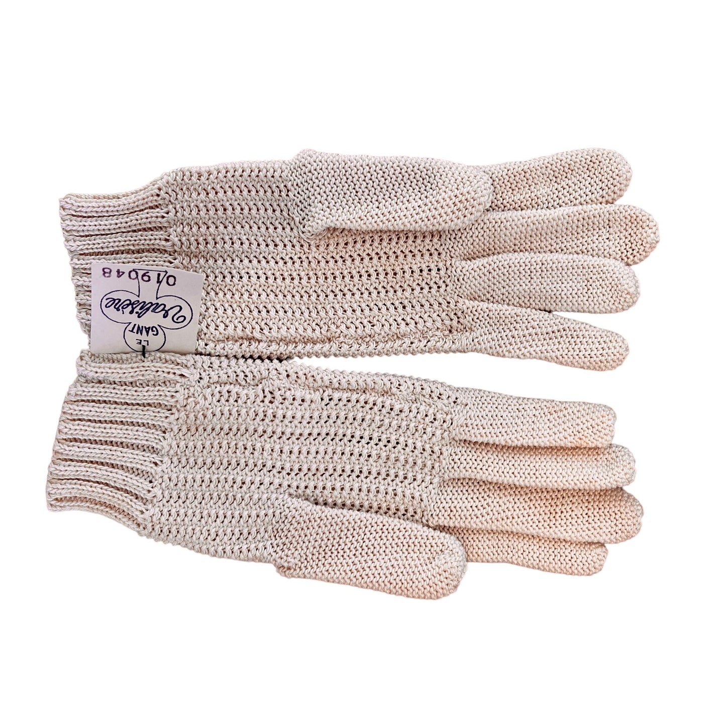 Vintage Beige 60s Crocheted Gloves 3-5Y
