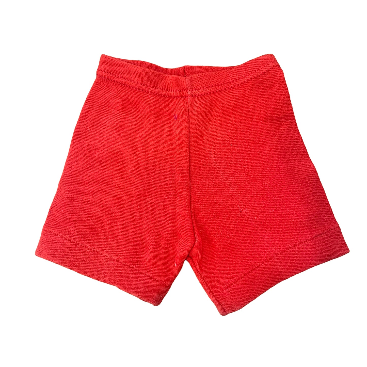 Vintage 70's  Red / Cotton Shorts  / Pants / Underwear 0-3M