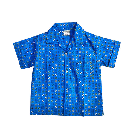 1960's Blue Printed Shirt / 5-6Y
