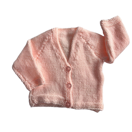 Vintage Knitted Light Pink Cardigan 0-3 Months
