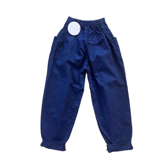 1970's High Waist Navy Trousers / 3-4Y
