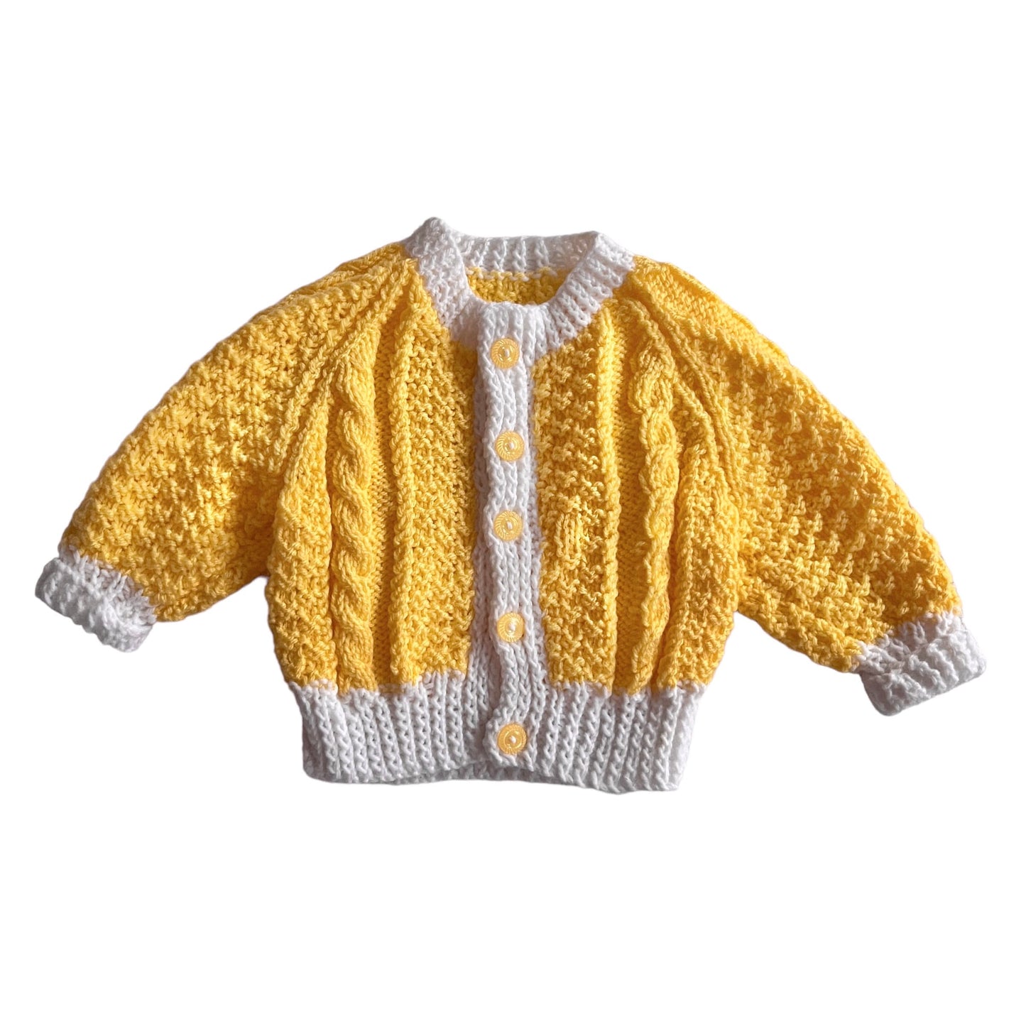 Vintage Yellow Knitted Cardigan 3-6 Months