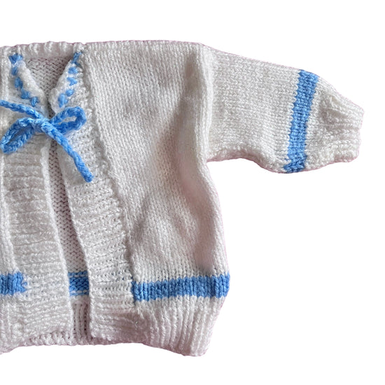 Vintage Knitted White Cardigan 0-3 Months