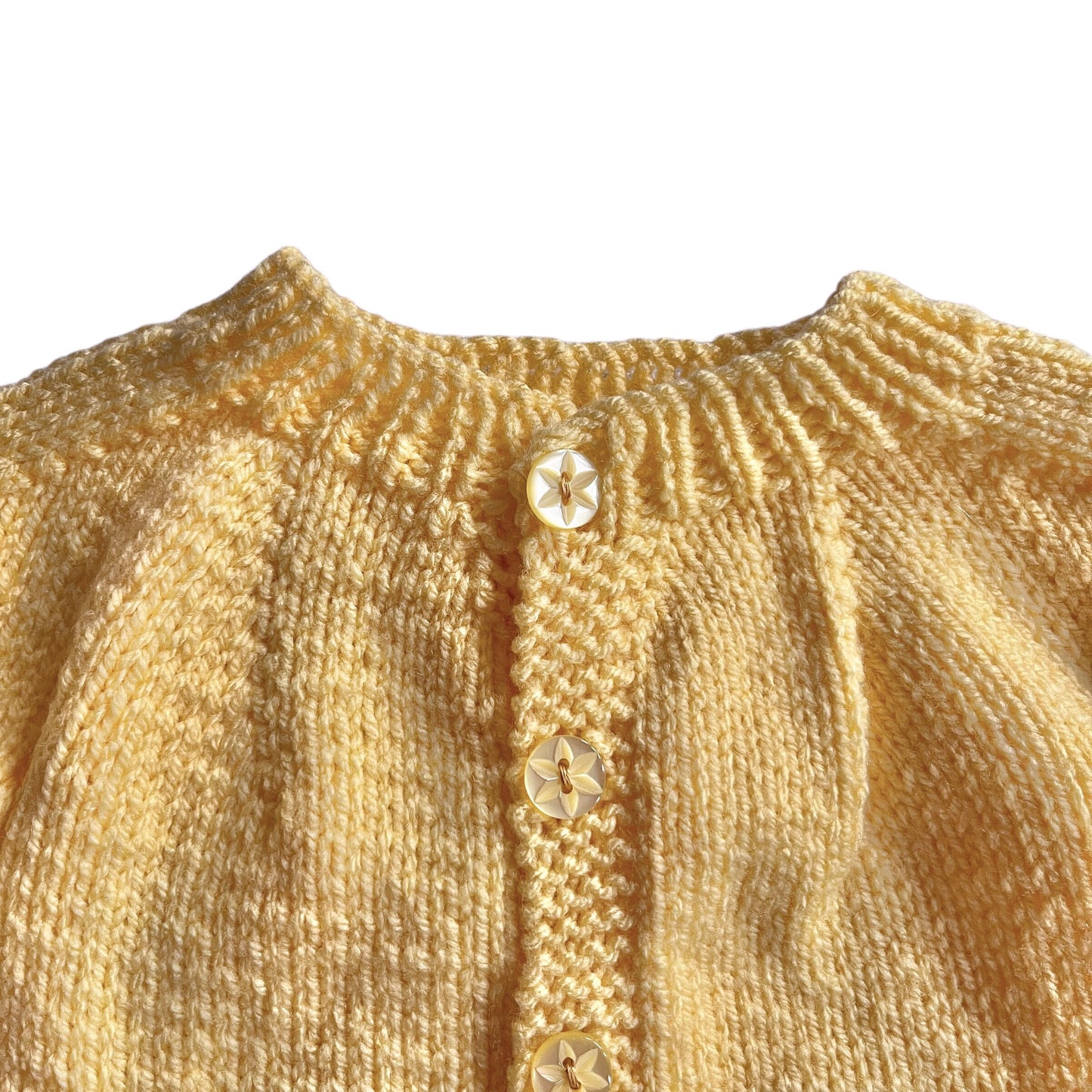 Vintage Yellow Knitted Cardigan Newborn / 0-3 Months