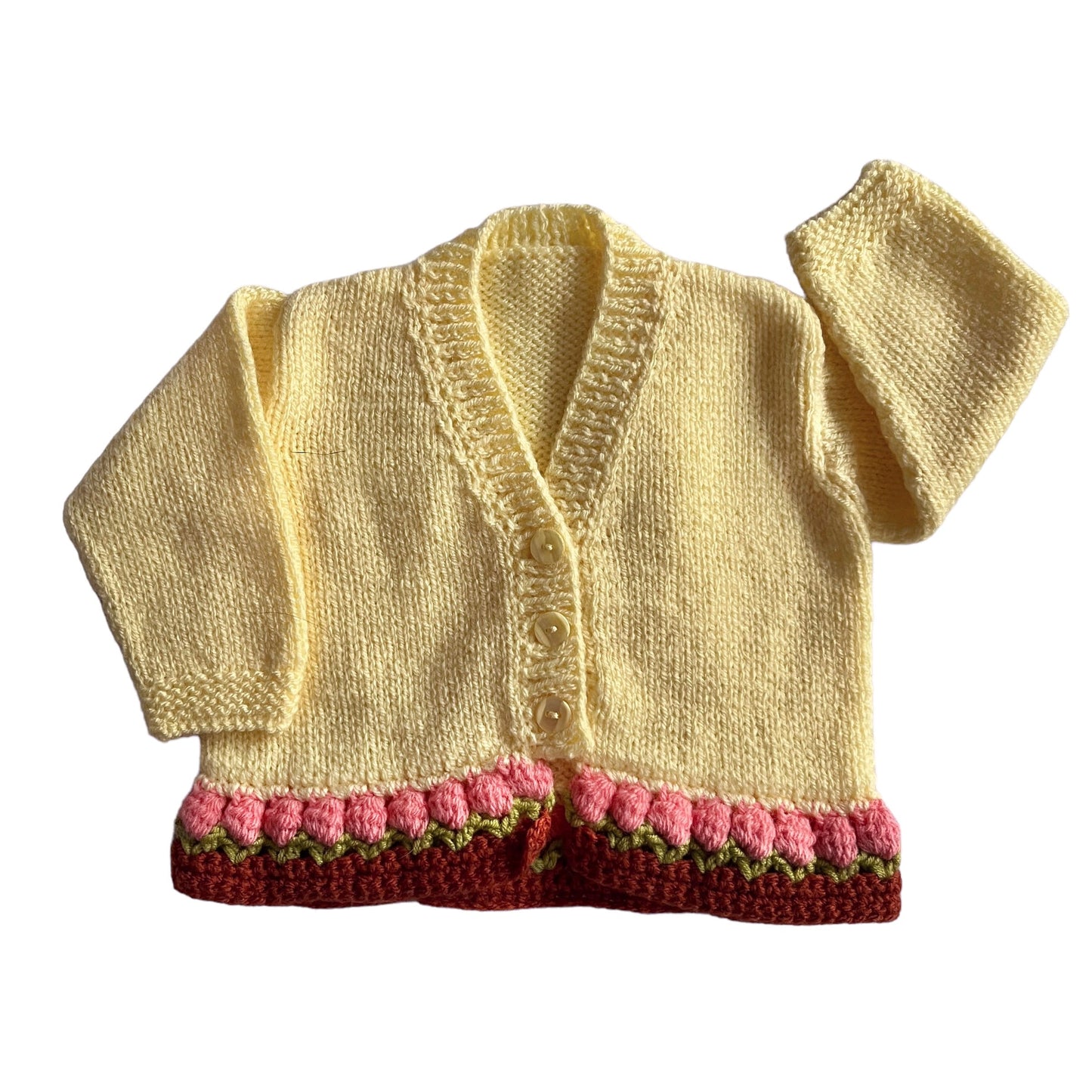 Vintage Yellow Knitted Cardigan 0-3 Months