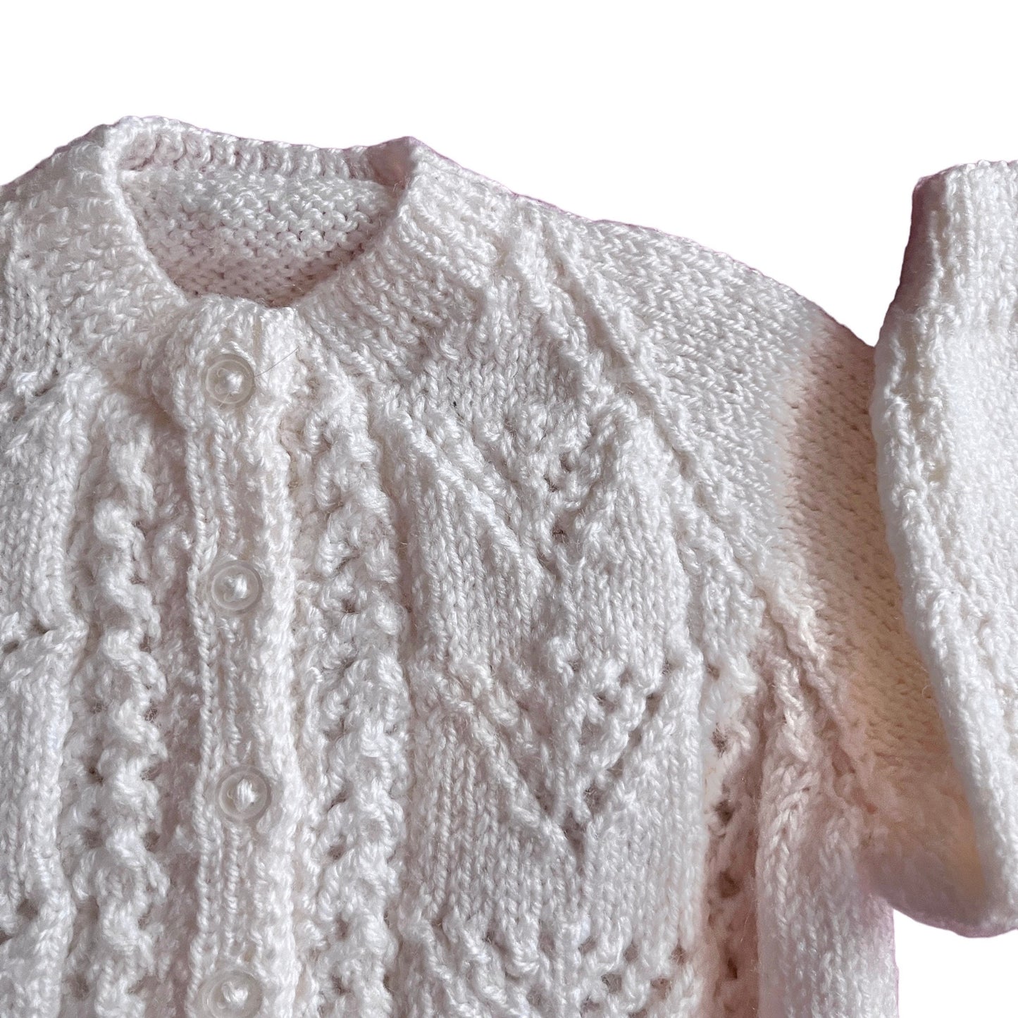 Vintage White Knitted Cardigan 0-6 Months