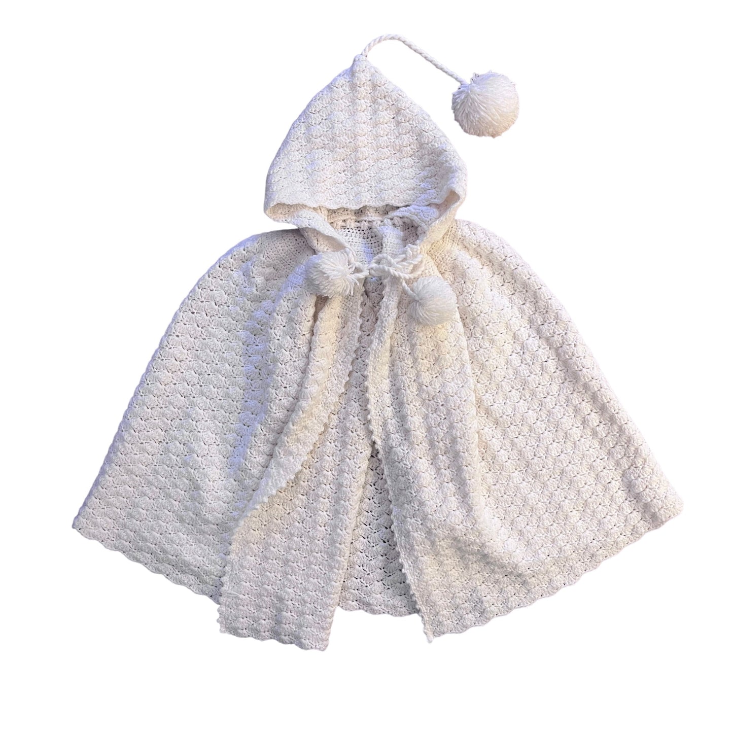 1960's White Knitted Cape / 3-4Y