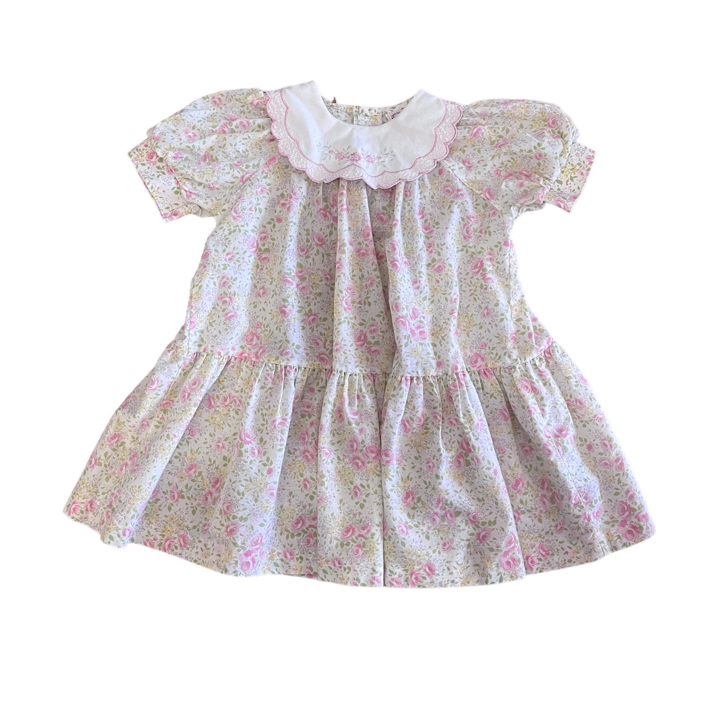 1980s Pastel Floral Dress 2-3Y