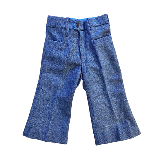 1970s Blue/Grey Flare Trousers / 12-18M