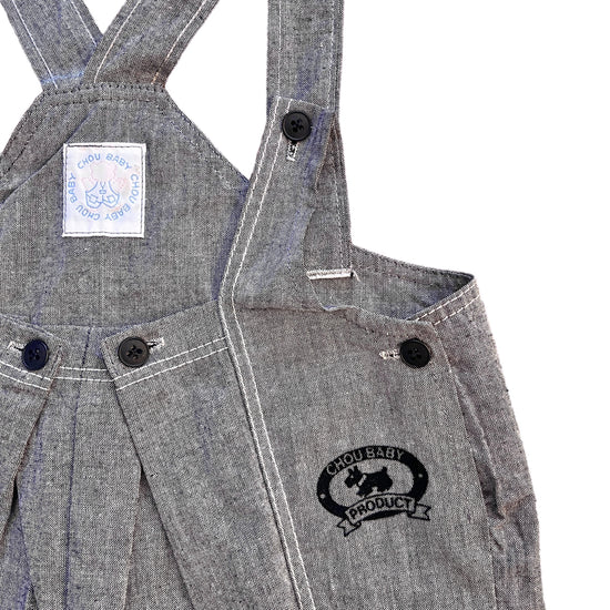 1980's Grey Dungarees 18-24 Months