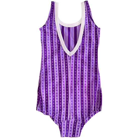 70's Purple Swimming Suit / 6-8Y and 10-12Y