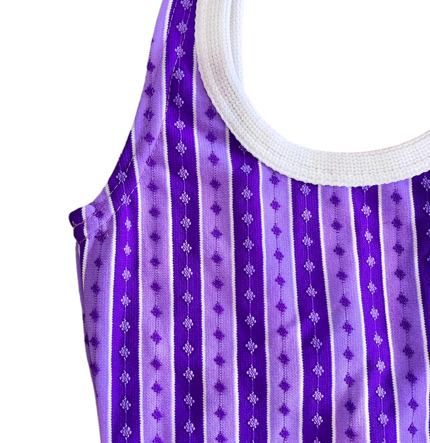 70's Purple Swimming Suit / 6-8Y and 10-12Y