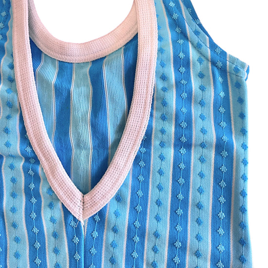 70's Turquoise Swimming Suit / 5-6Y