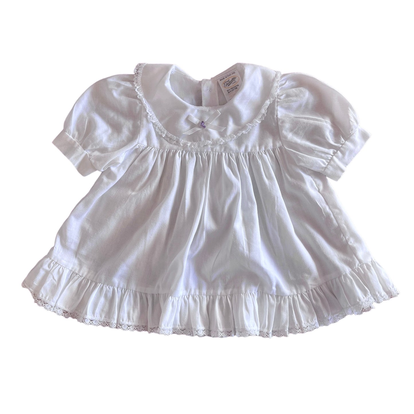 1980s Frilled White Dress / 9-12 Months