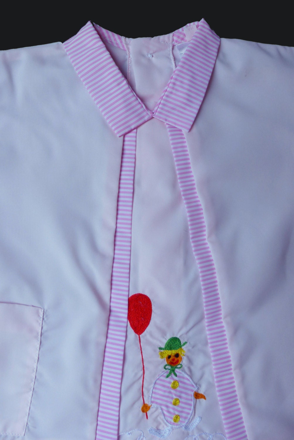 60's Embroidered School Overall Blouse French Stock 9-12 Months