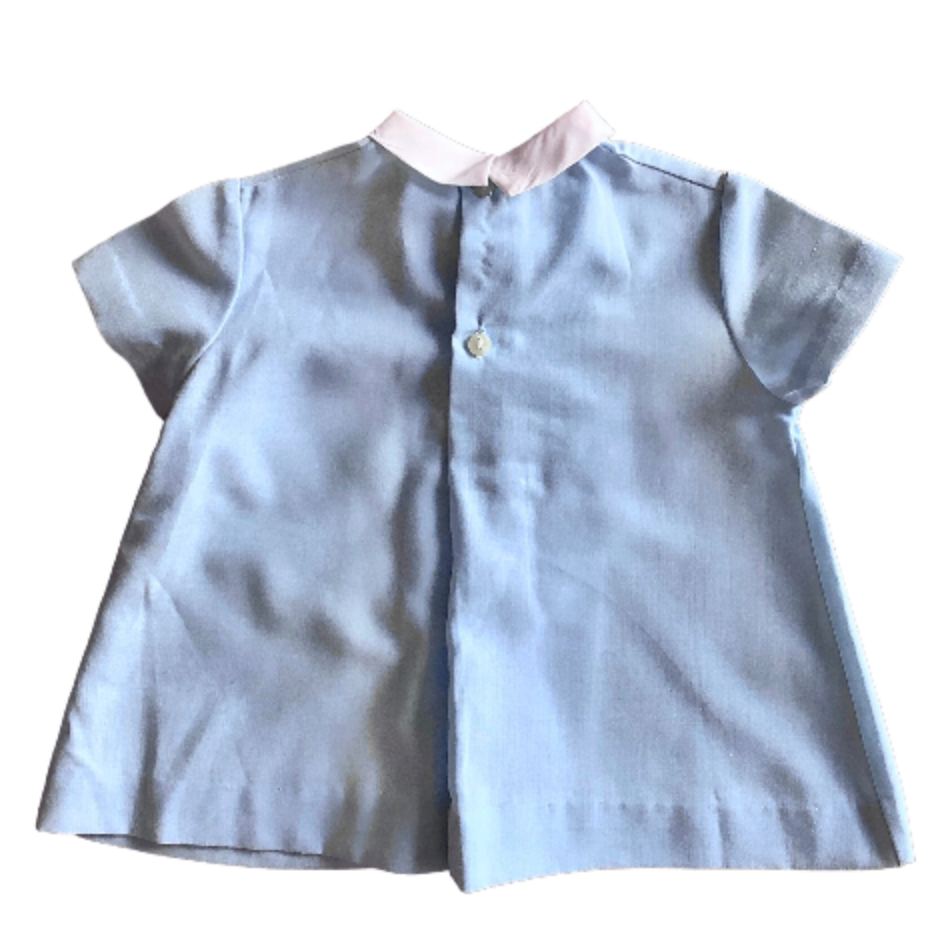 Vintage 1960s Blue Plastron Mod Dress 6-9 Months