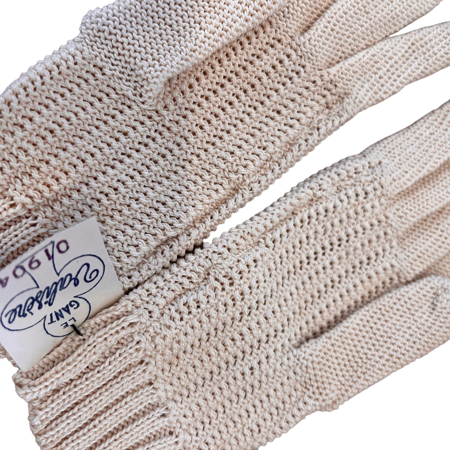 Vintage Beige 60s Crocheted Gloves 3-5Y