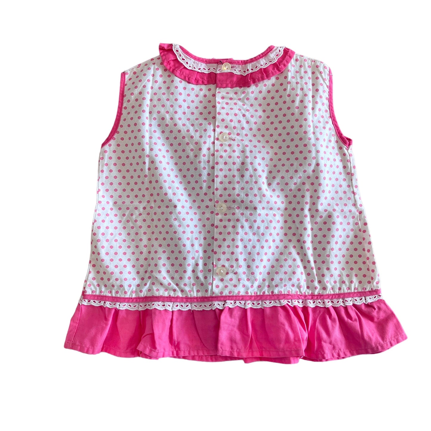 Vintage 1960s Pink Dots Mod Dress 9-12M