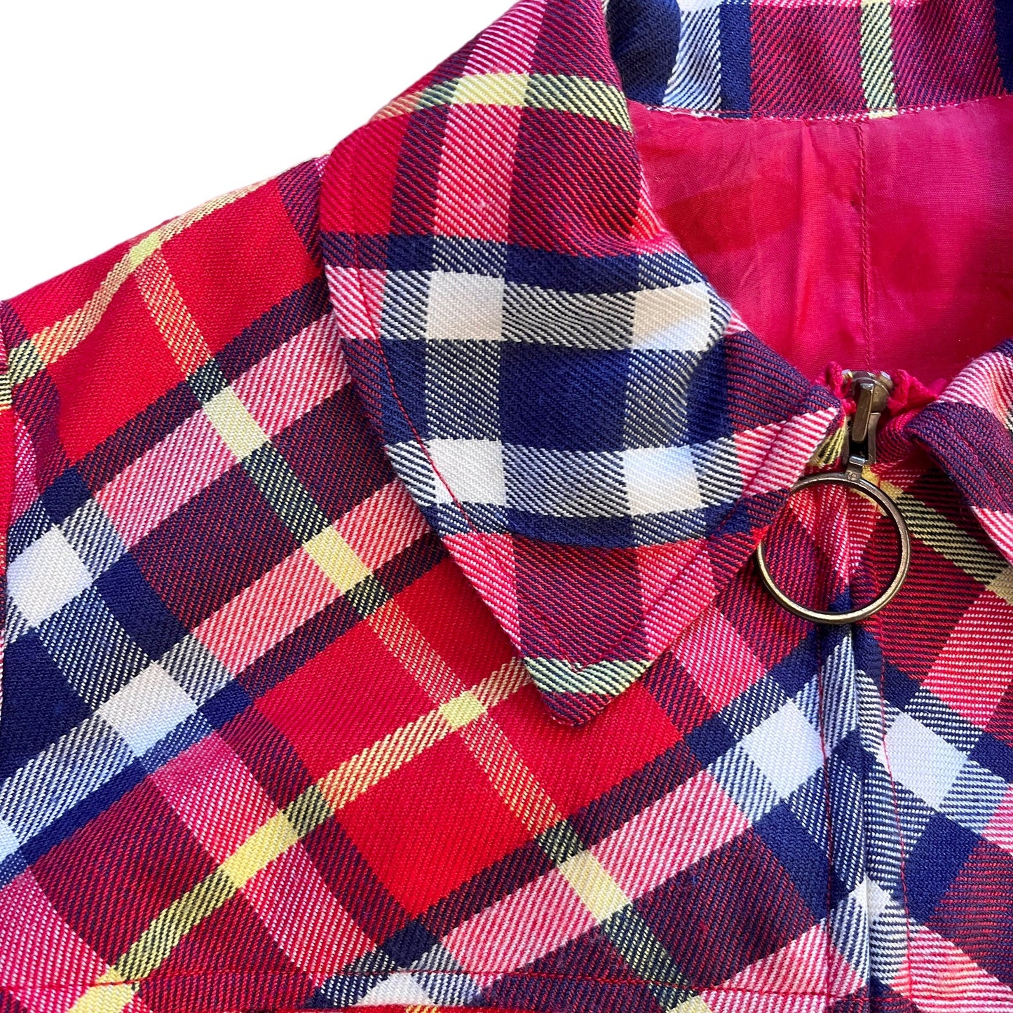 Vintage 1960's Red Plaid Jacket 10-12Y