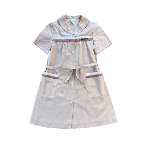 Vintage 1970's Beige Dress / 4-5Y