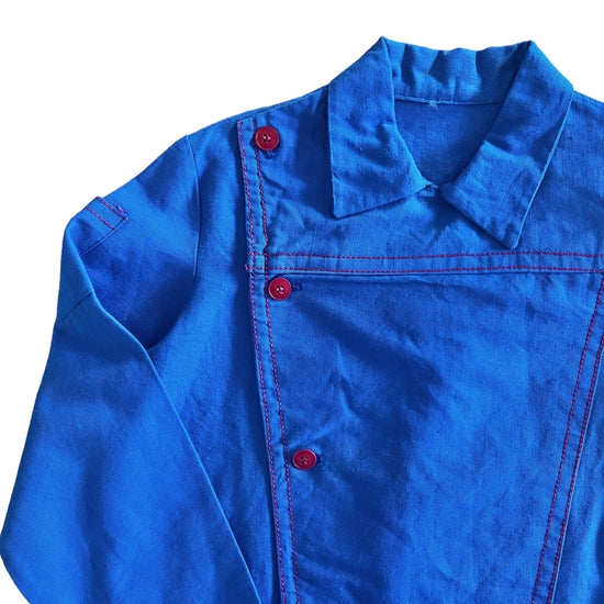 French Vintage 1960's Blue Workwear Shirt / 5-6 Years