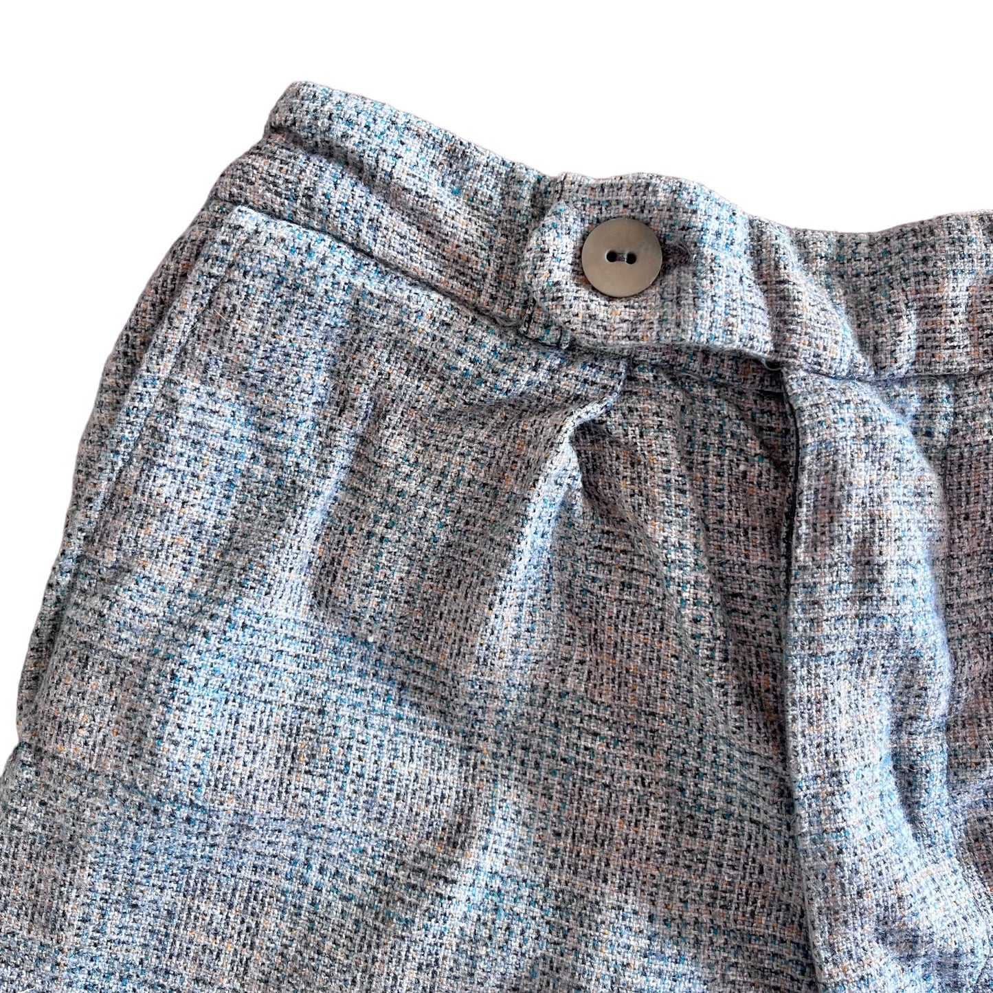 1960's Grey / Blue Check Children's Shorts / 5-6 Years