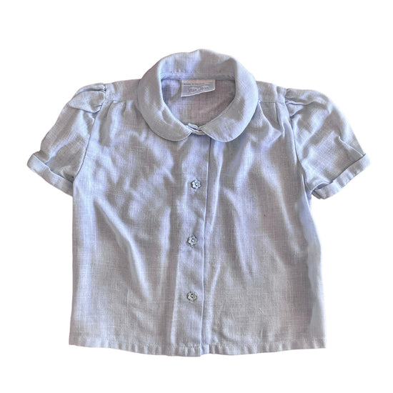 1980's Light Blue Peter Pan Collar Shirt / 9-12M