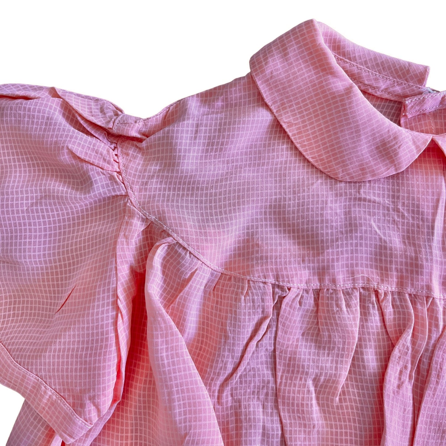 1950's Sheer Peach Peter Pan Collar Cropped Top / 4-5Y