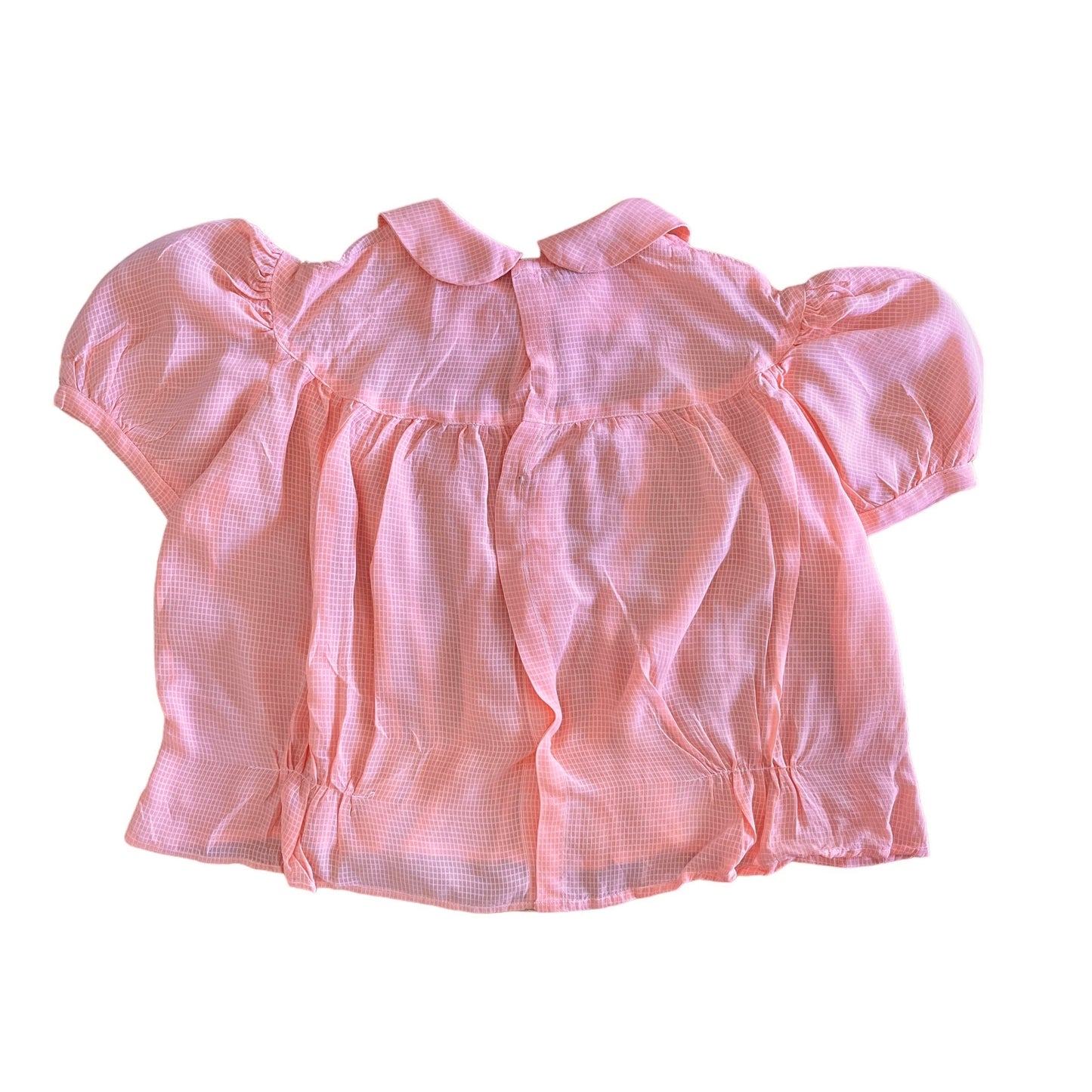 1950's Sheer Peach Peter Pan Collar Cropped Top / 4-5Y