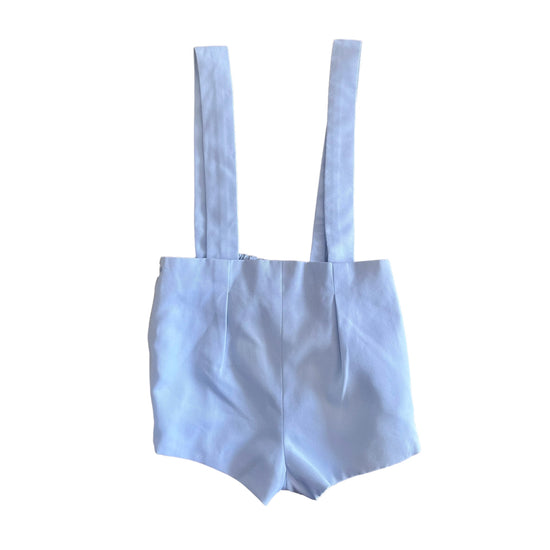 1960s Light Blue Toddler Suspenders Shorts / Romper 12-18 Months
