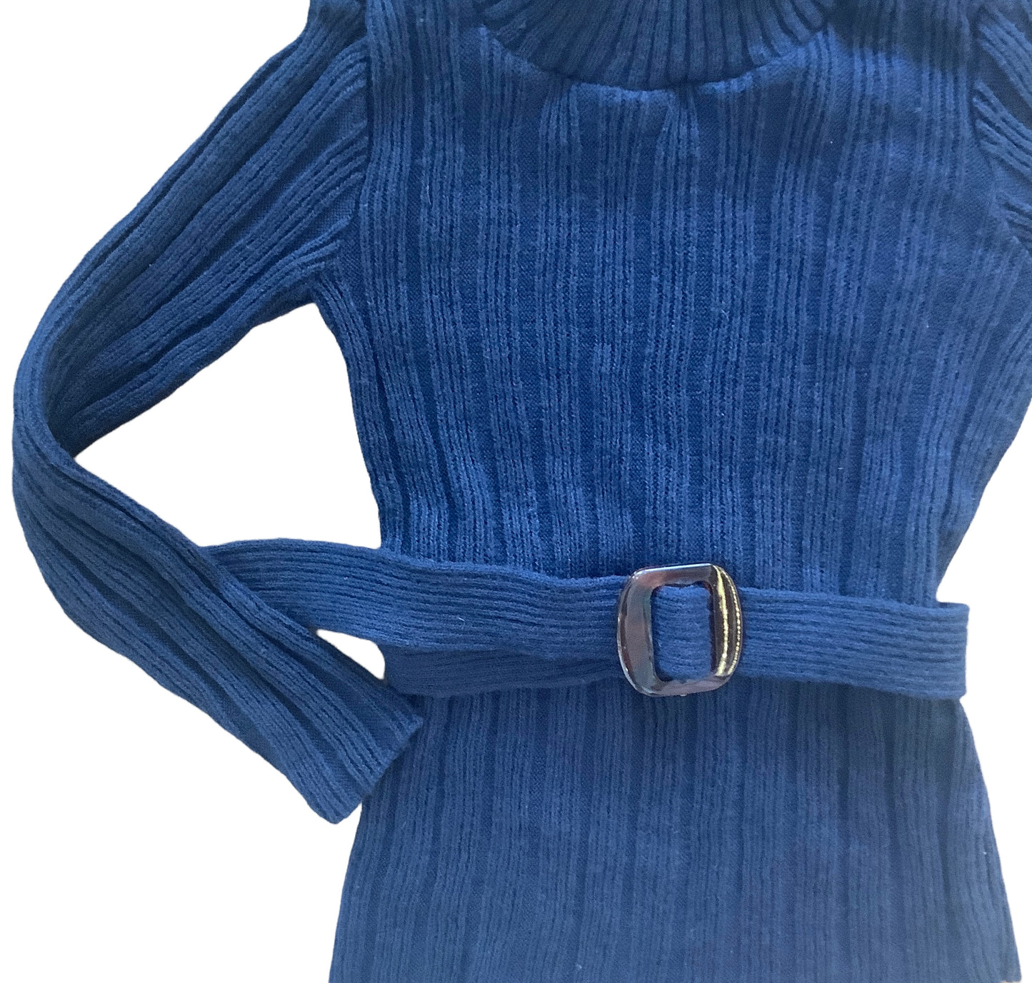 Vintage 1960's Mod Belted Ribbed Jumper  6-8 Years