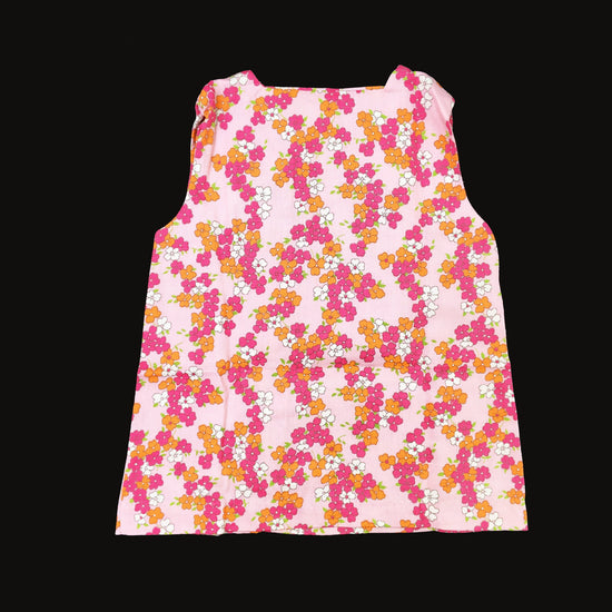 Vintage 60s FLoral/Liberty Pink Sleeveless Top And Trousers Set New Old Stock 2-3 and 3-4Y-Clothing Sets-Petit Pays Vintage