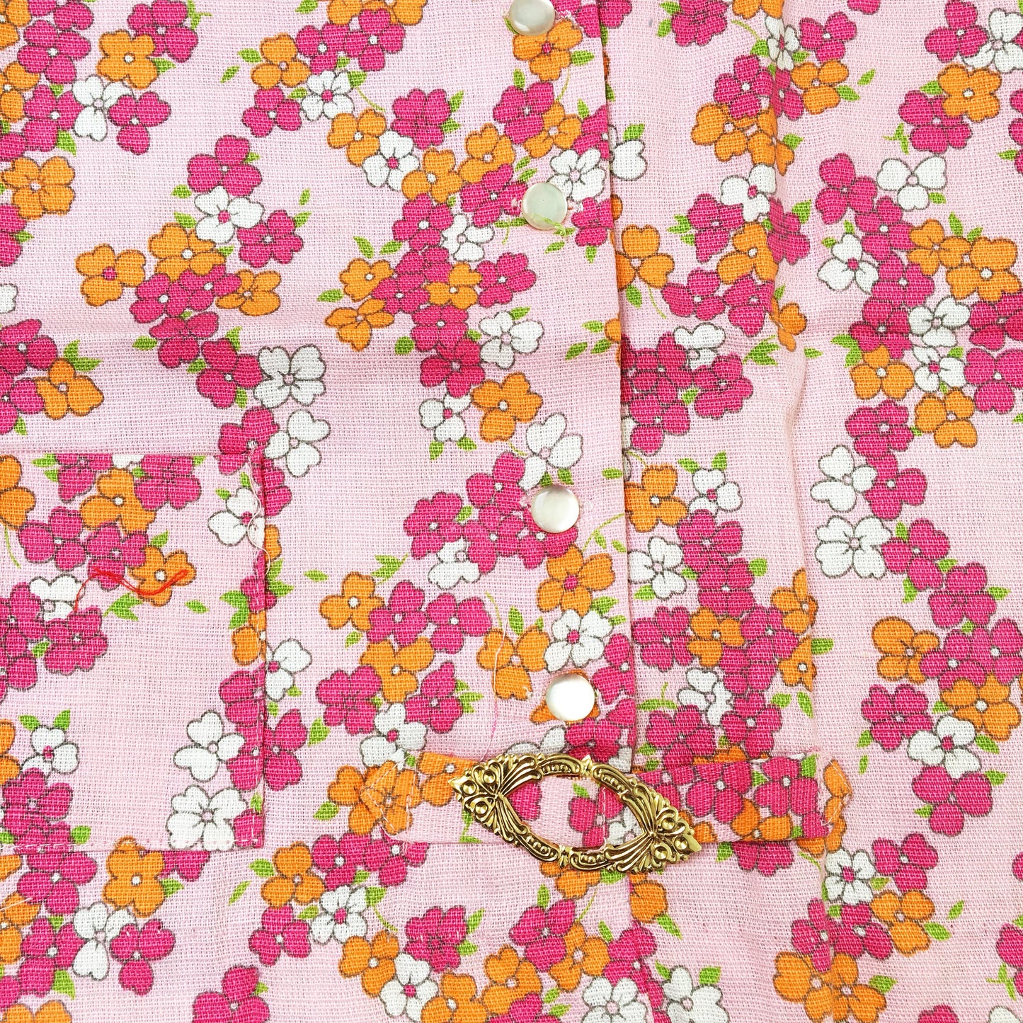 Vintage 60s FLoral/Liberty Pink Sleeveless Top And Trousers Set New Old Stock 2-3 and 3-4Y-Clothing Sets-Petit Pays Vintage