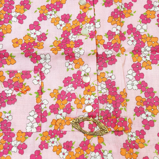 Vintage 60s FLoral/Liberty Pink Sleeveless Top And Trousers Set New Old Stock 2-3 and 3-4Y-Clothing Sets-Petit Pays Vintage