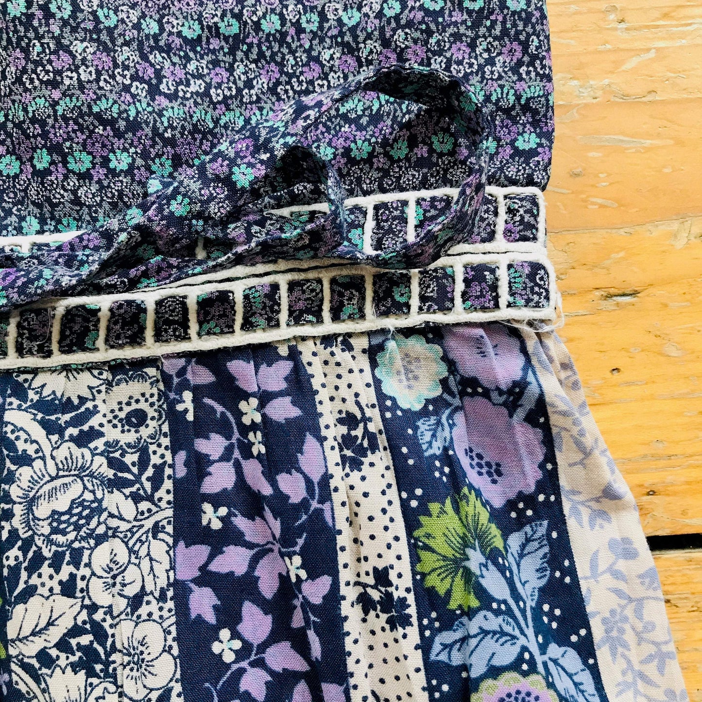 Vintage 70's Boho Floral Dress French Stock 5-6Y-Dresses and Skirts-Petit Pays Vintage