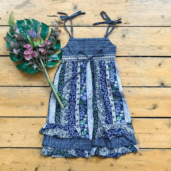 Vintage 70's Boho Floral Dress French Stock 5-6Y-Dresses and Skirts-Petit Pays Vintage