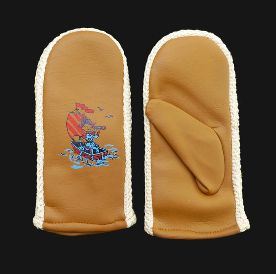 Load image into Gallery viewer, 70&amp;#39;s Pirate Lined Mittens New Old Stock 1 to 5 Years
