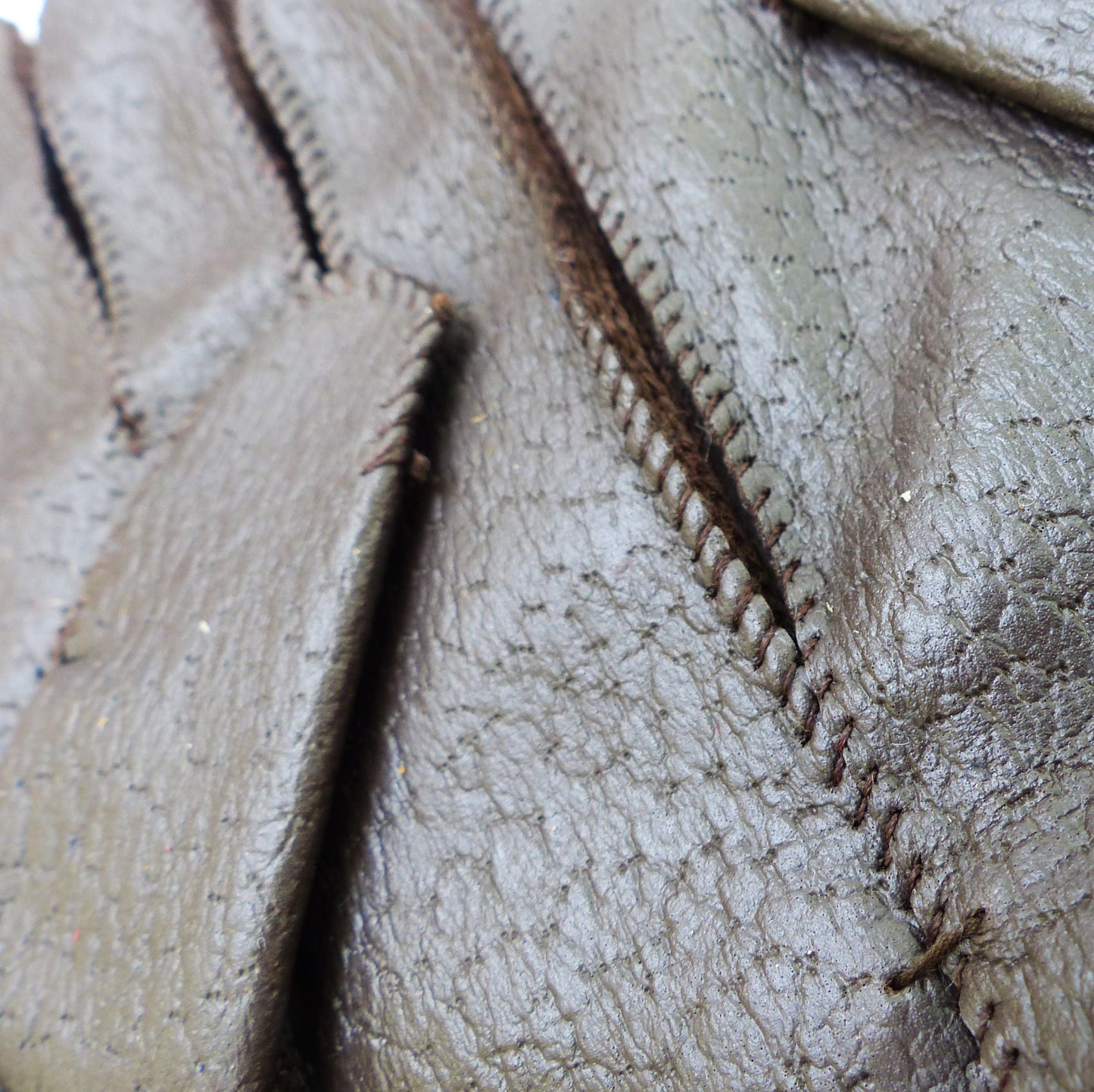 Vintage Lined 70s Dark Brown Faux-Leather Gloves 6-8 Y